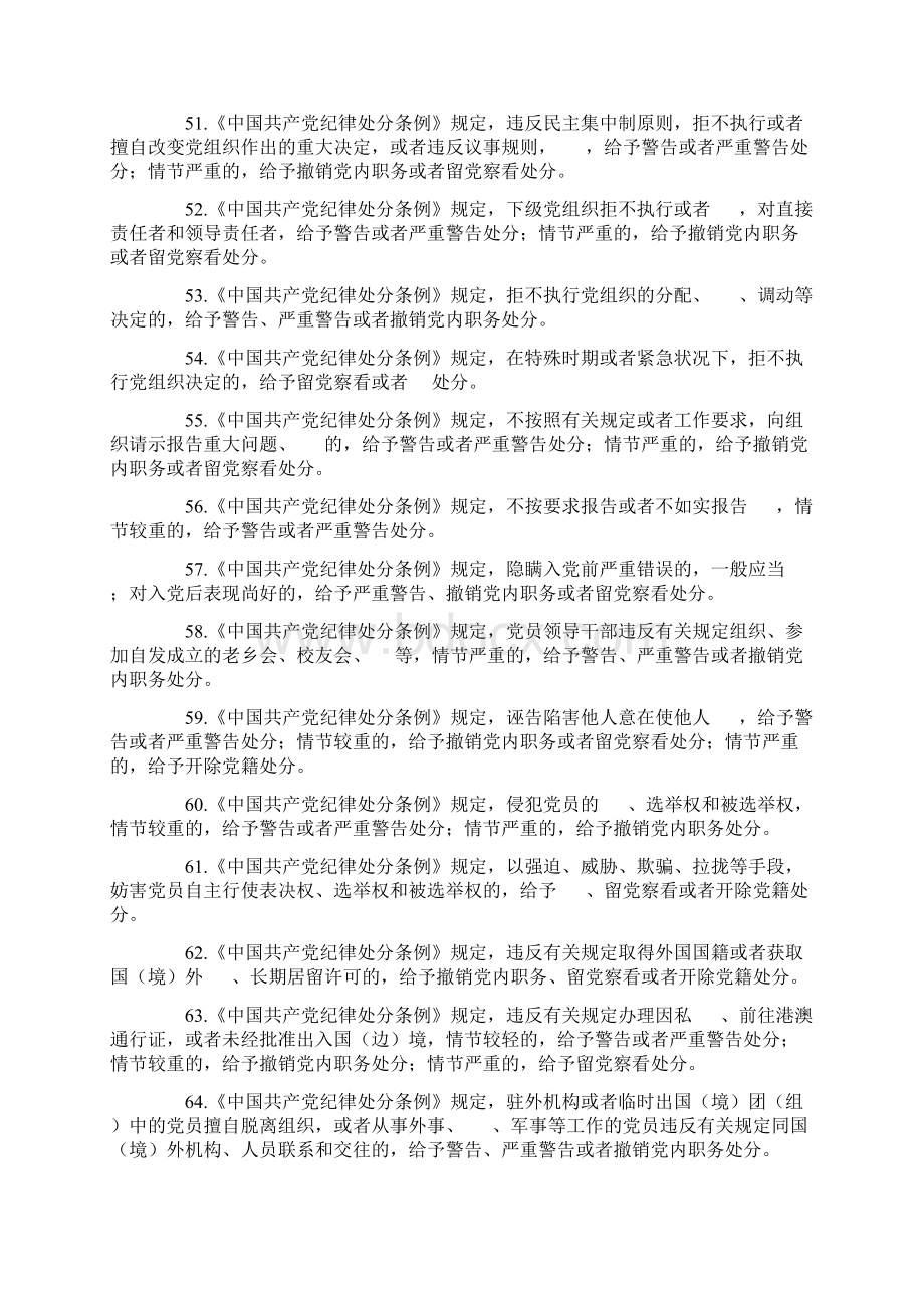 《中国共产党纪律处分条例》测试题及参考答案Word文件下载.docx_第2页