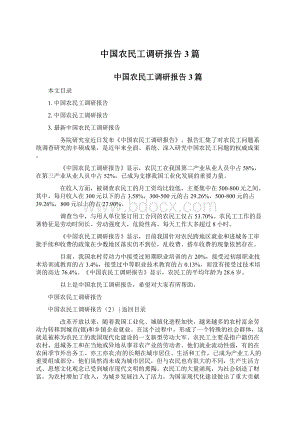 中国农民工调研报告3篇Word文件下载.docx