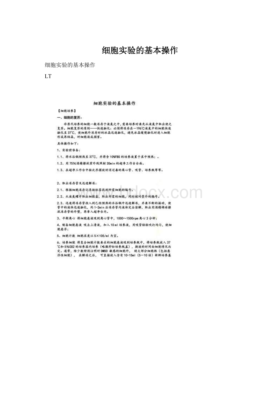 细胞实验的基本操作Word文件下载.docx