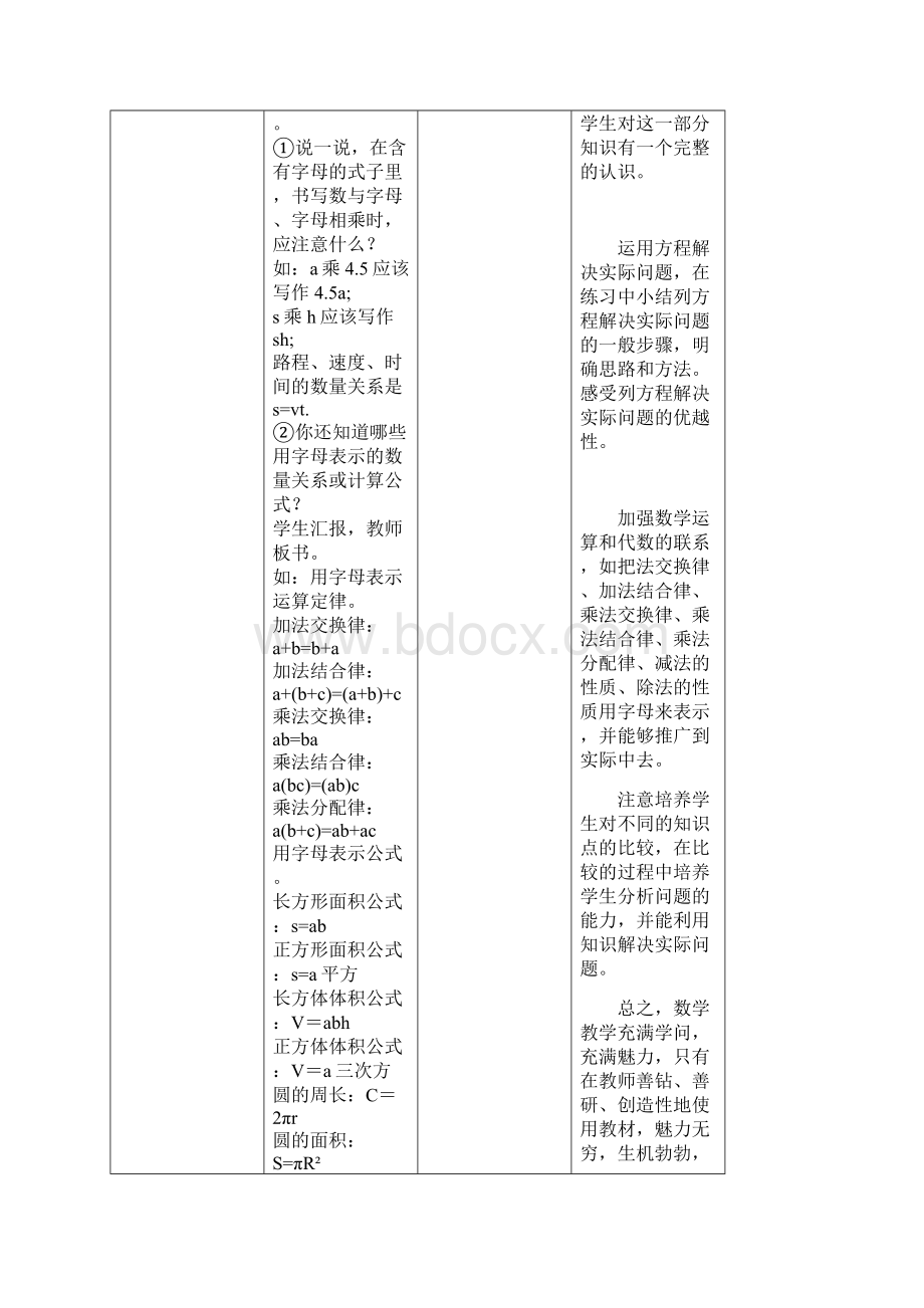 最新新课标人教版小学数学六年级下册式与方程精品教案Word格式.docx_第3页