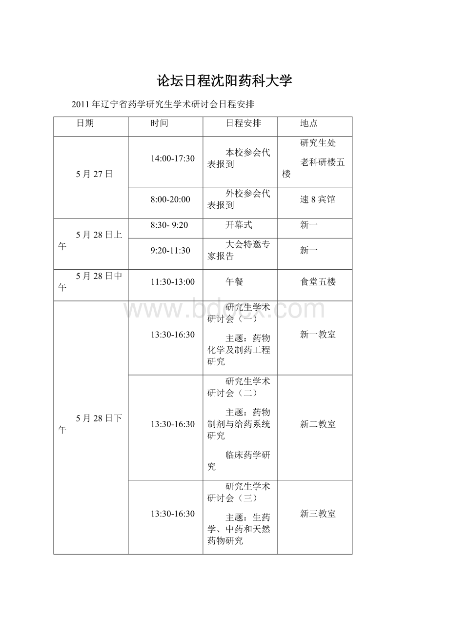 论坛日程沈阳药科大学.docx_第1页