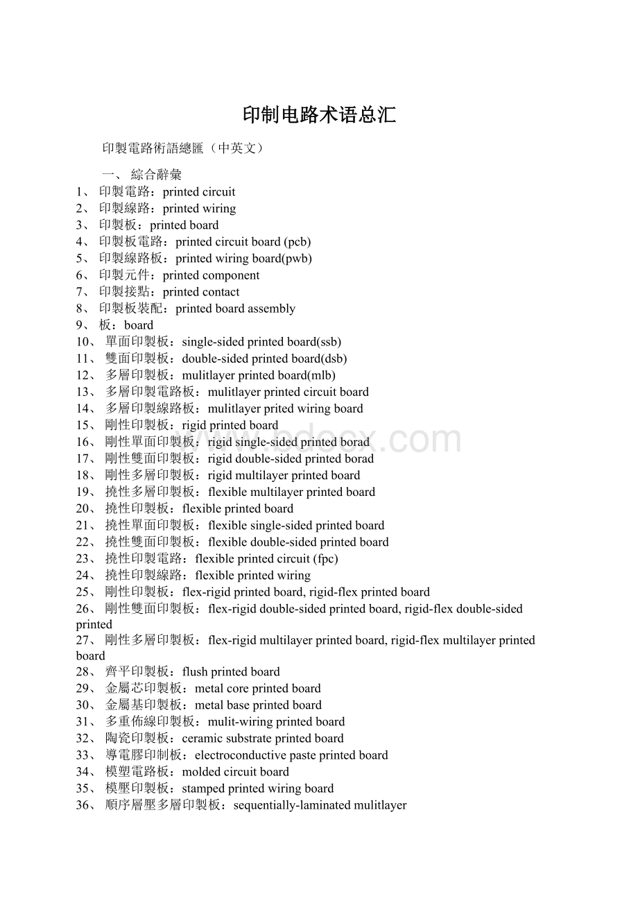 印制电路术语总汇Word文档格式.docx_第1页