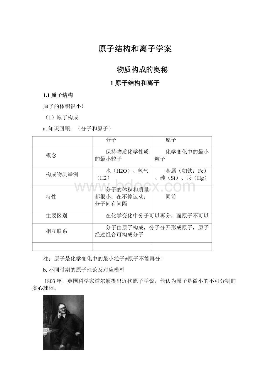 原子结构和离子学案Word格式文档下载.docx