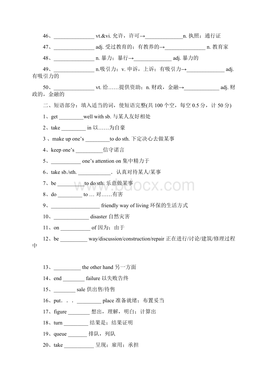 牛津高中英语基础词汇能力竞赛试题高二年级复习进程.docx_第3页