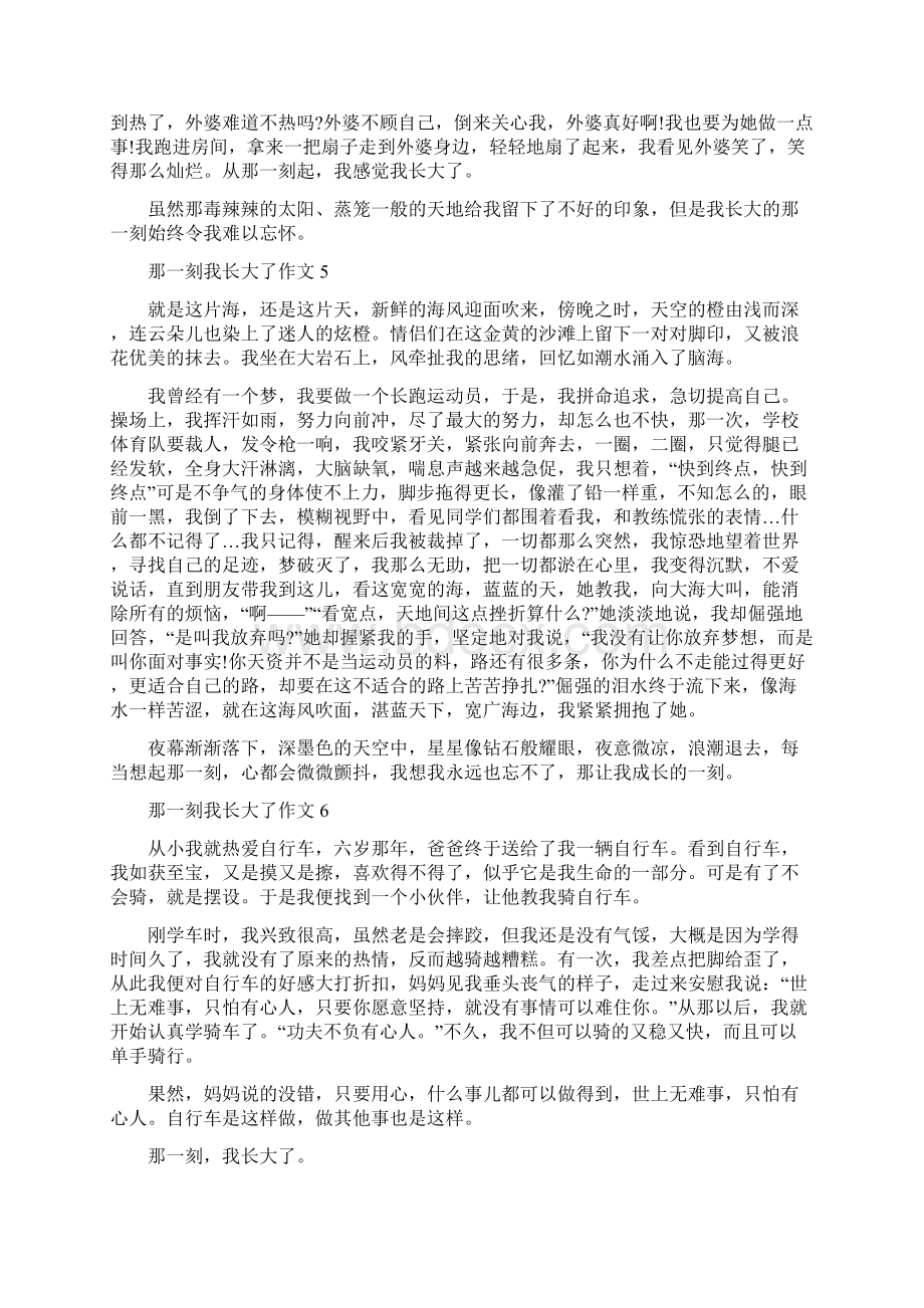 那一刻我长大了作文大全15篇精编版Word文档格式.docx_第3页