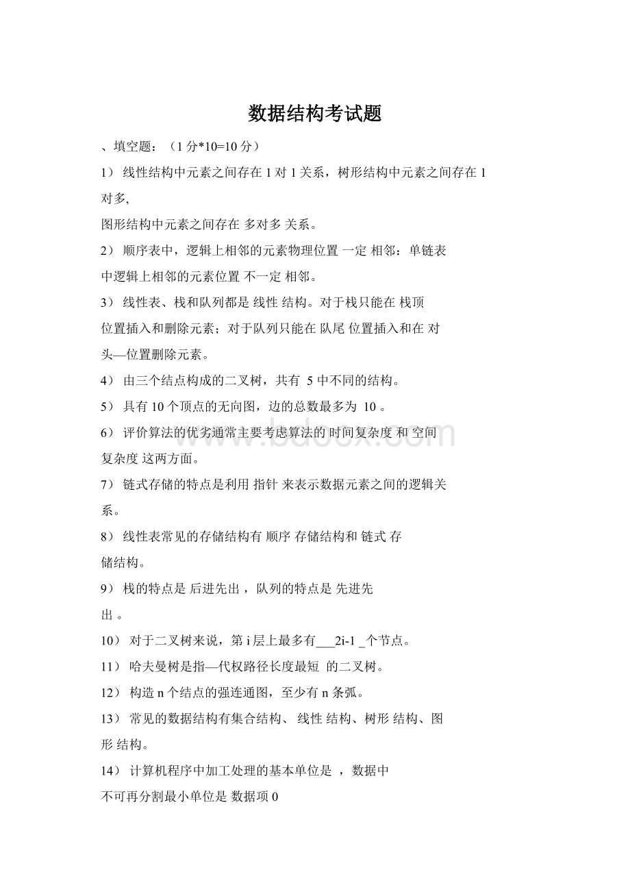 数据结构考试题Word下载.docx_第1页