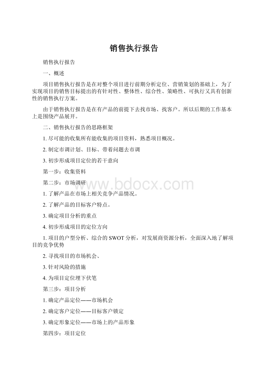 销售执行报告.docx_第1页