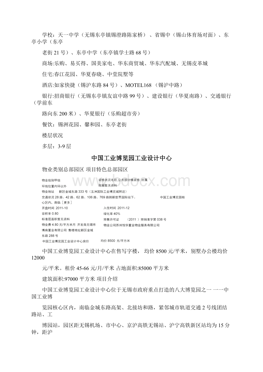 无锡近年写字楼盘概况Word文档下载推荐.docx_第2页