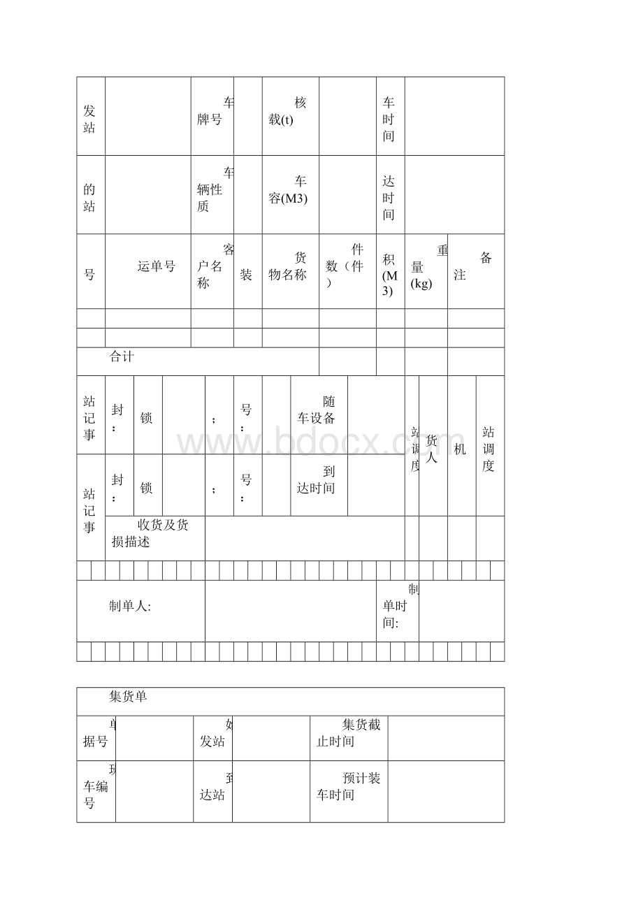 运输单证表格.docx_第2页