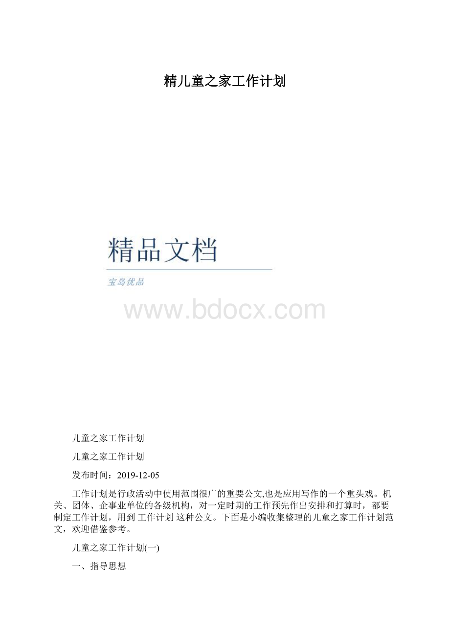 精儿童之家工作计划.docx