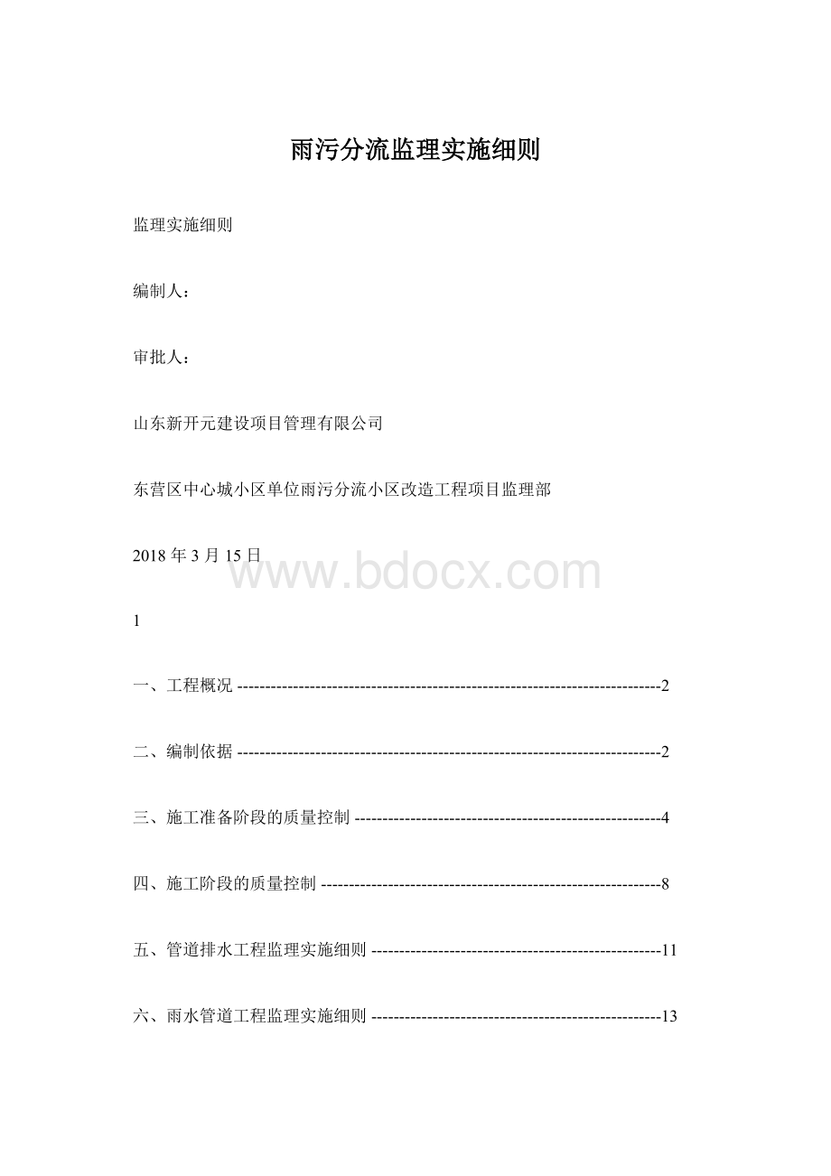 雨污分流监理实施细则.docx