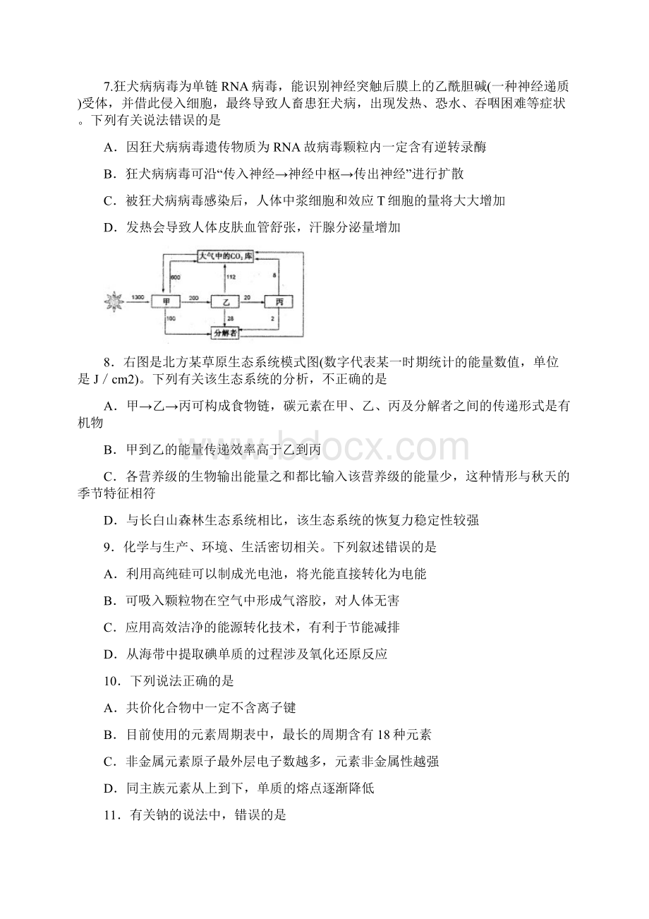 山东省聊城一中届高三模拟理综.docx_第3页