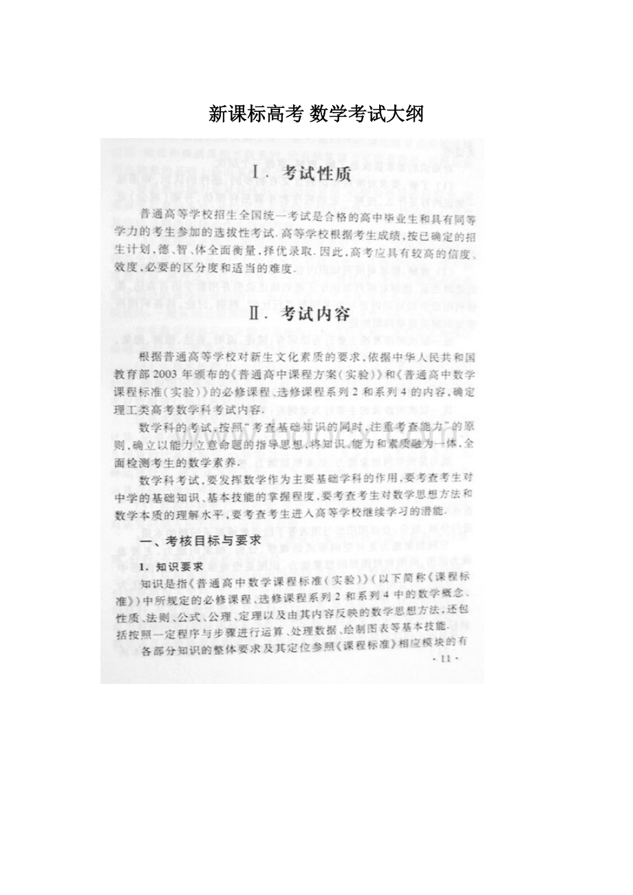 新课标高考 数学考试大纲.docx_第1页