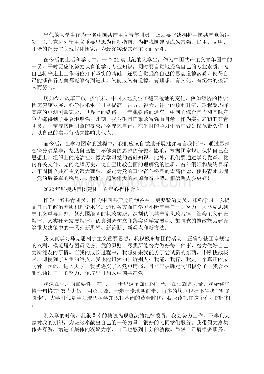 迎接共青团建团一百年心得体会及启示汇总5篇Word下载.docx_第2页