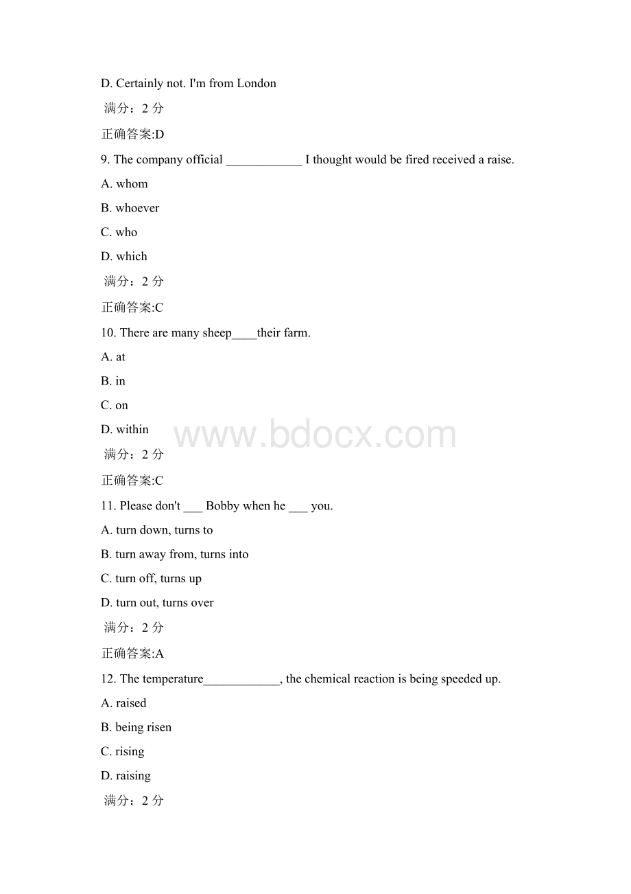 福师《大学英语2》在线作业一Word文件下载.docx_第3页