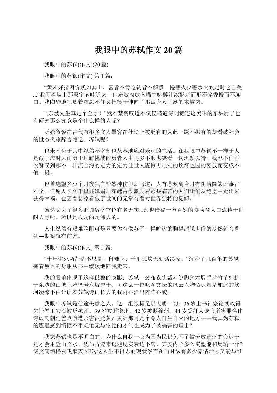 我眼中的苏轼作文20篇.docx_第1页