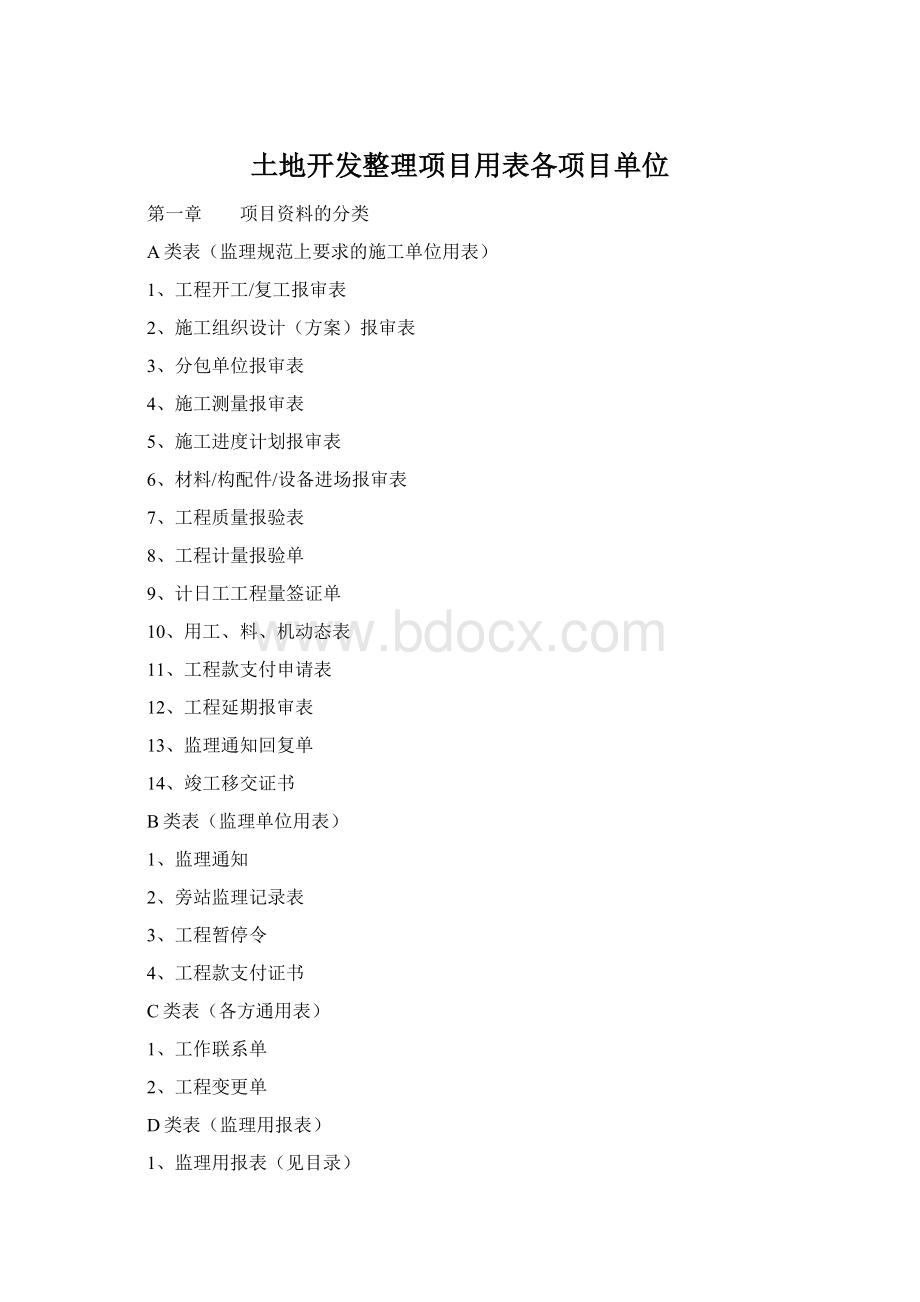 土地开发整理项目用表各项目单位Word格式.docx_第1页