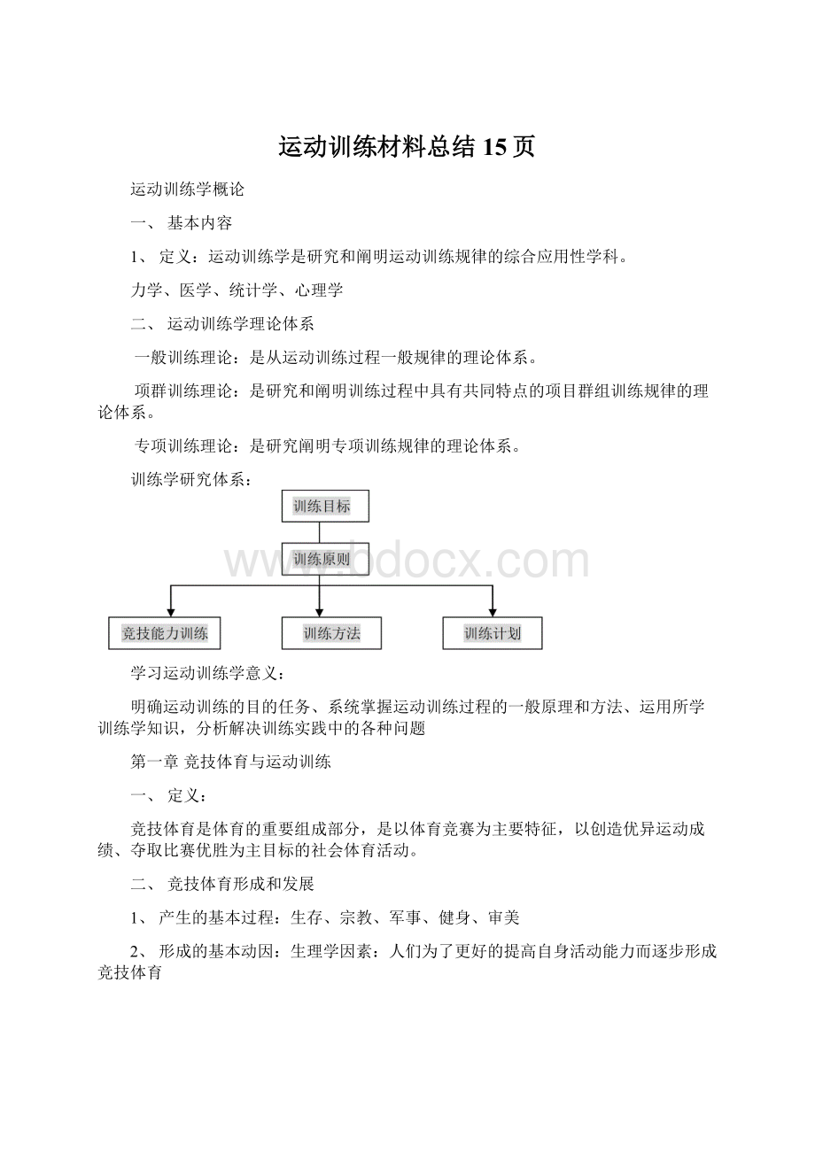 运动训练材料总结15页文档格式.docx_第1页