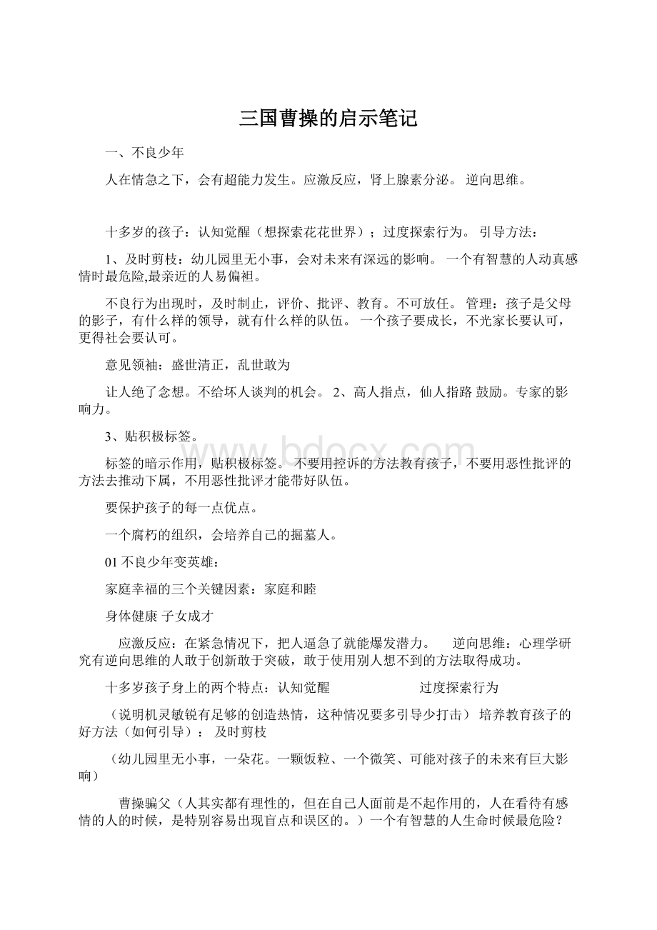 三国曹操的启示笔记.docx