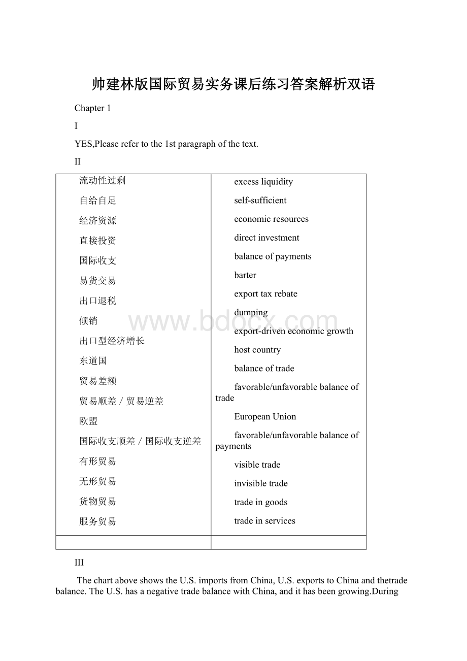 帅建林版国际贸易实务课后练习答案解析双语Word下载.docx