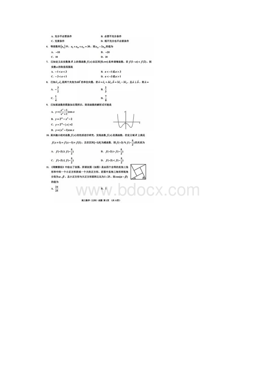 吉林市普通高中届高三第一次调研测试文科数学试题含答案解析.docx_第2页