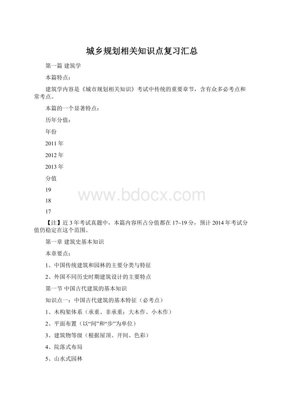 城乡规划相关知识点复习汇总.docx_第1页