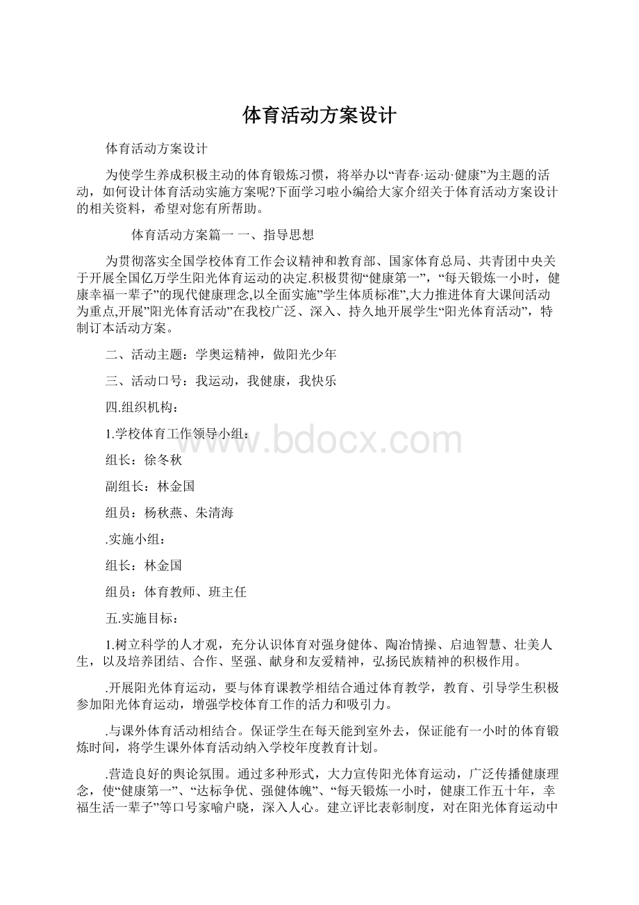 体育活动方案设计文档格式.docx