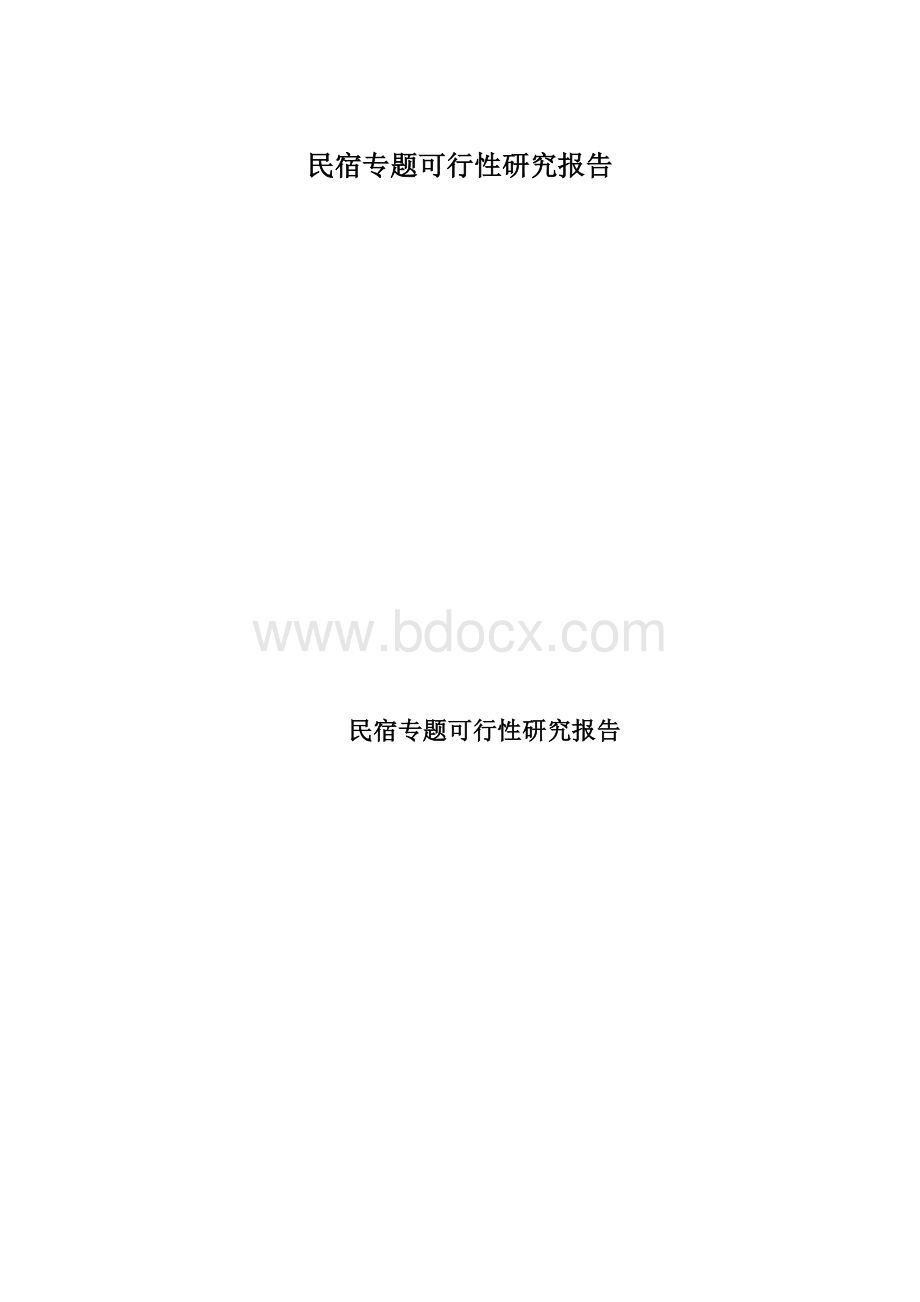 民宿专题可行性研究报告Word文件下载.docx