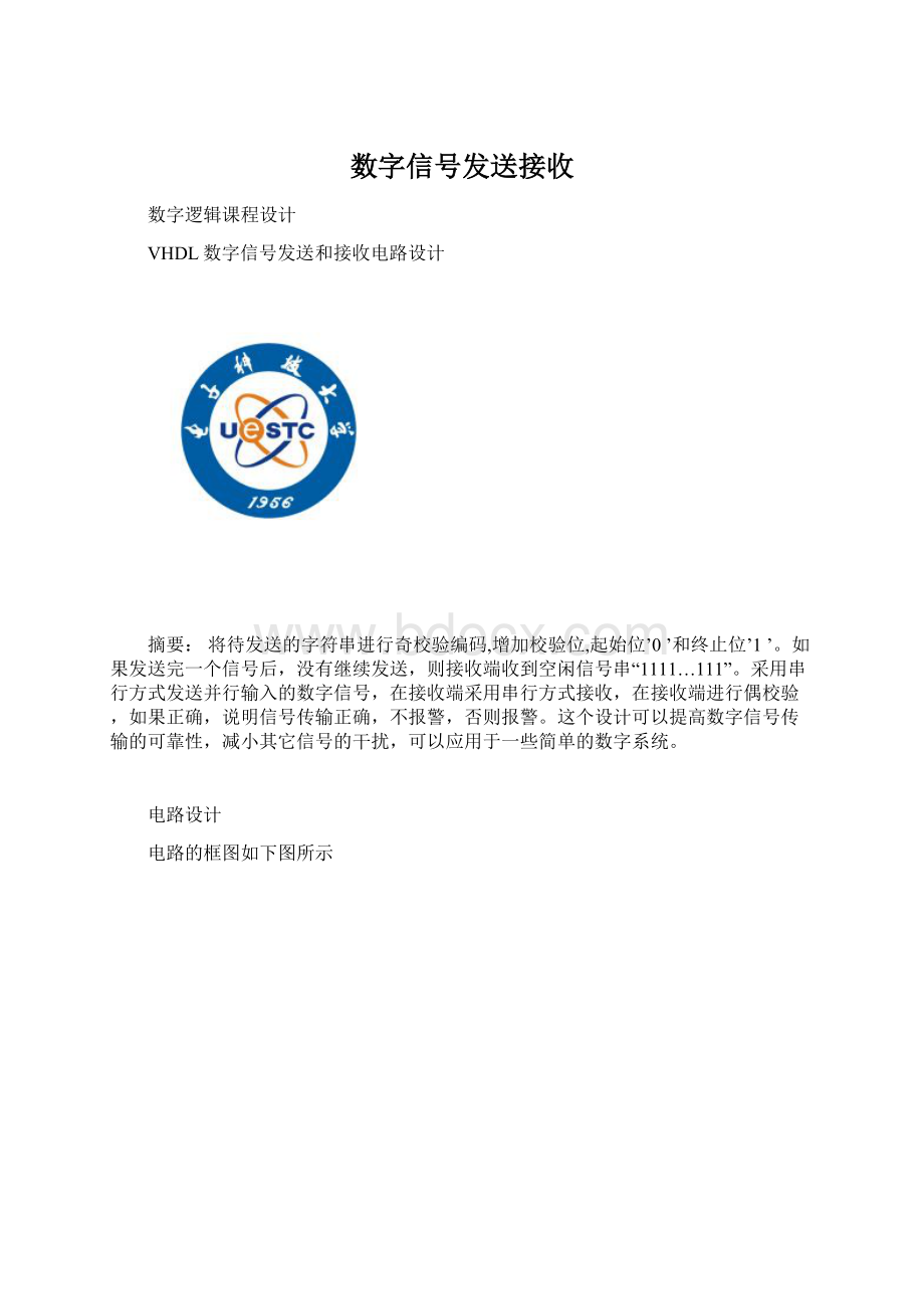 数字信号发送接收Word格式文档下载.docx