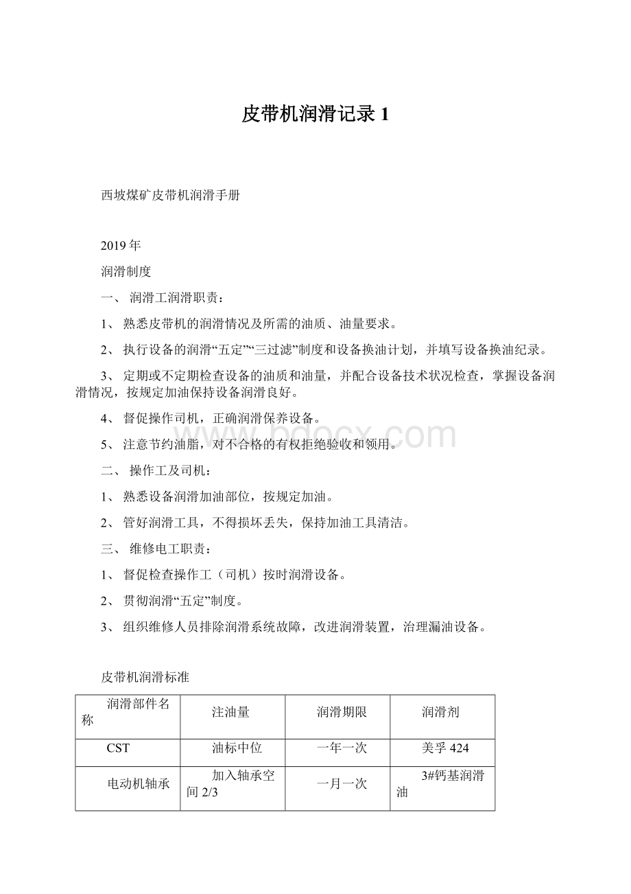 皮带机润滑记录1.docx