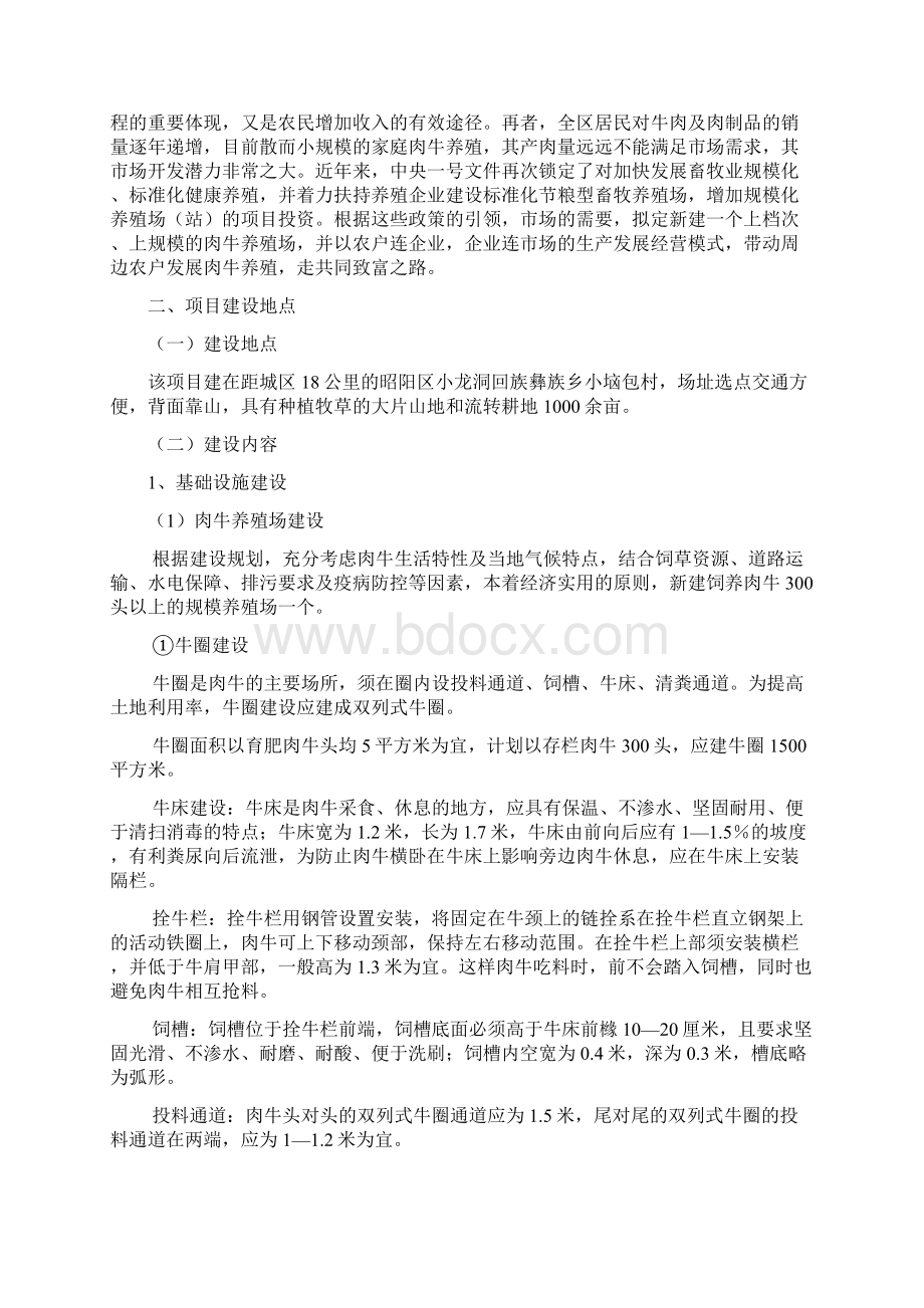 精品肉牛养殖场项目建设可研报告Word格式文档下载.docx_第2页