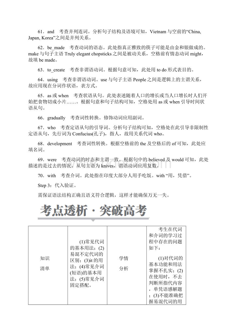 高考英语一轮复习第二部分重点语法突破专题二无提示词填空第二讲代词和介词短语讲义新人教版.docx_第3页