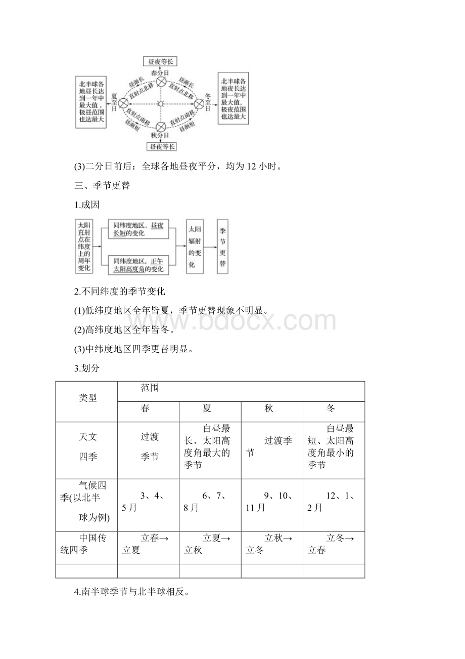 高中地理 第一章 第三节 课时3 地球公转与自转共同作用下产生的地理意义导学案 中图版必修1.docx_第2页