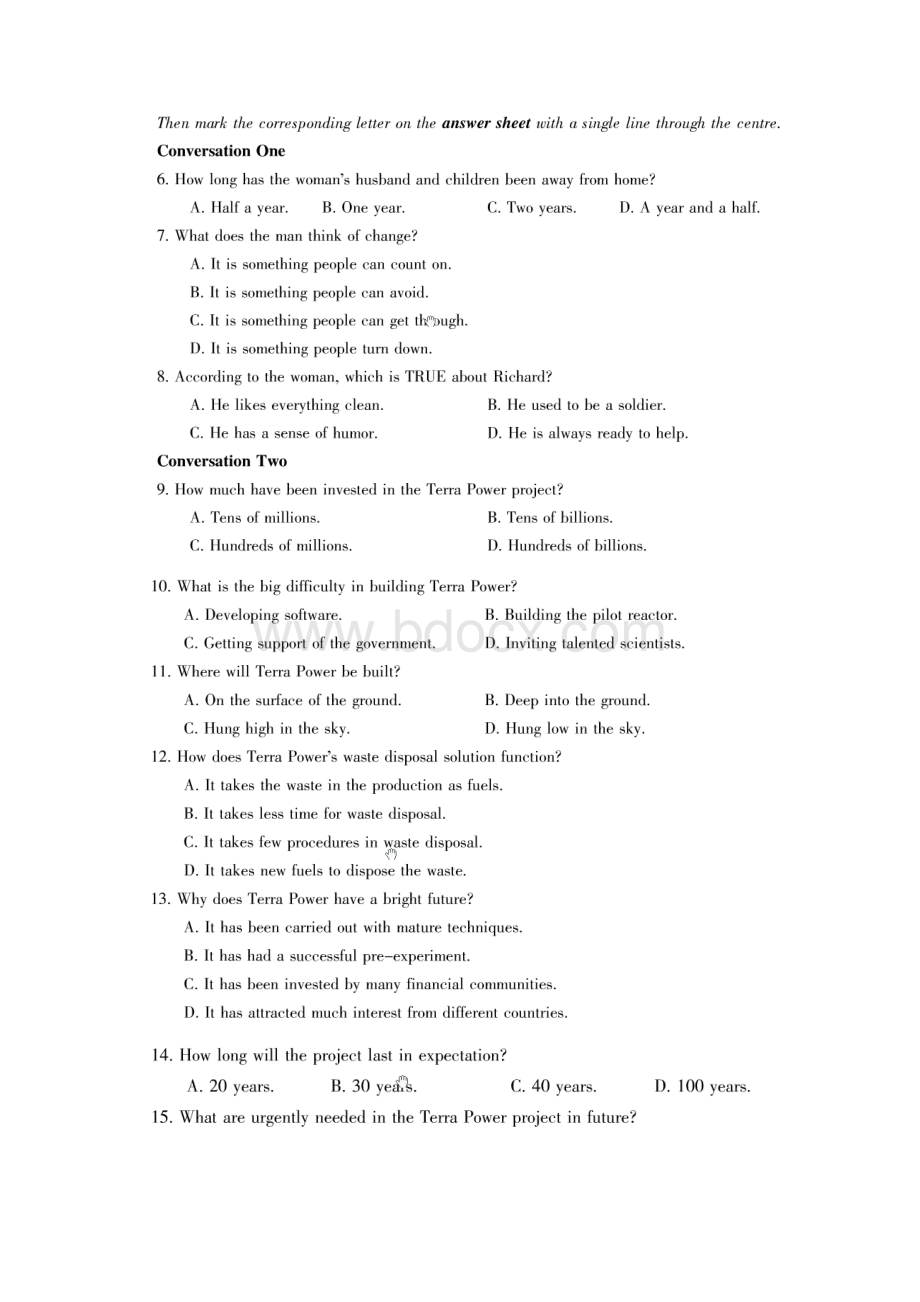 全国大学生英语竞赛A类样题Word下载.docx_第2页