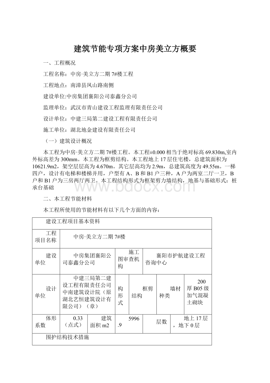 建筑节能专项方案中房美立方概要文档格式.docx_第1页