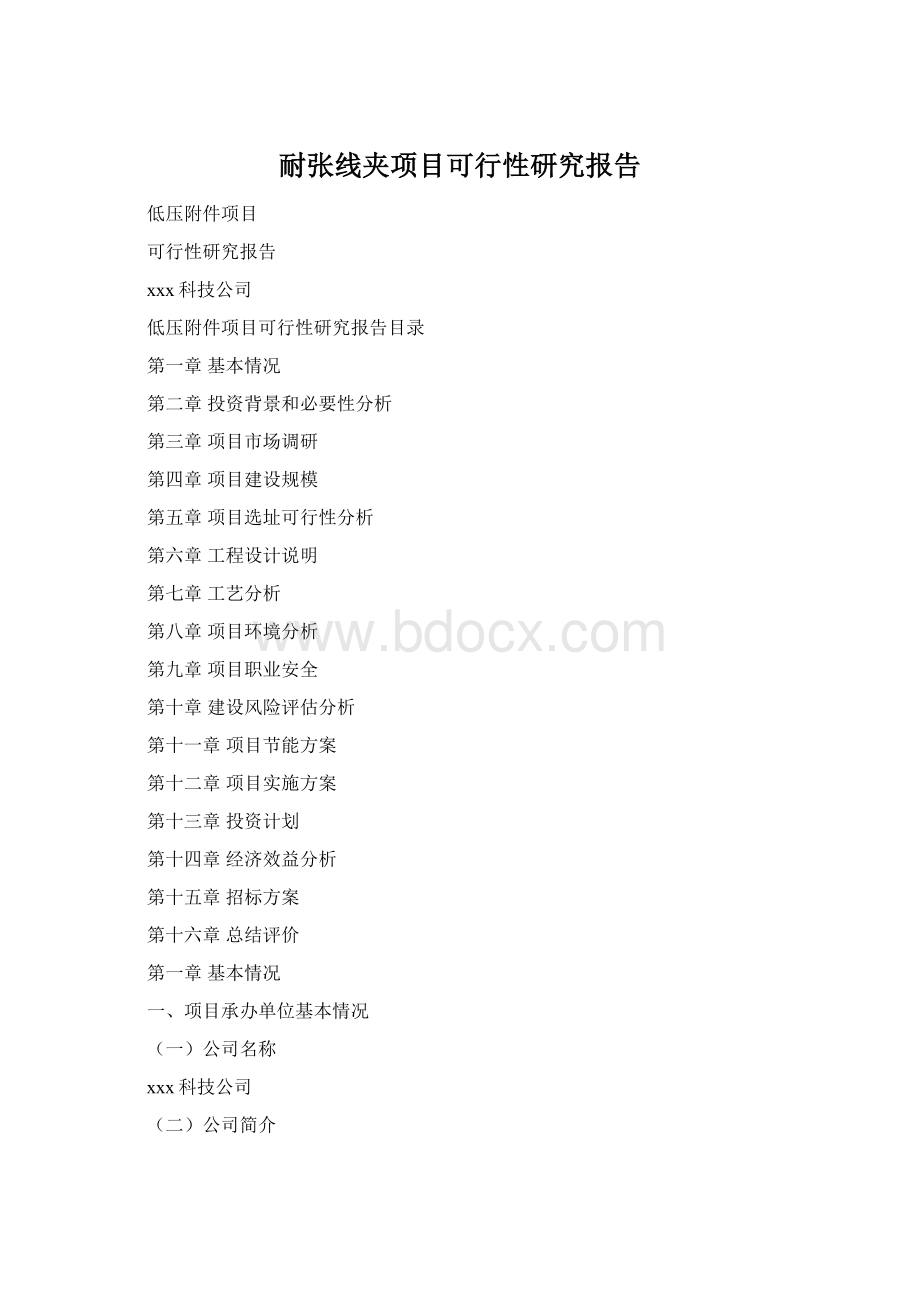 耐张线夹项目可行性研究报告Word格式.docx