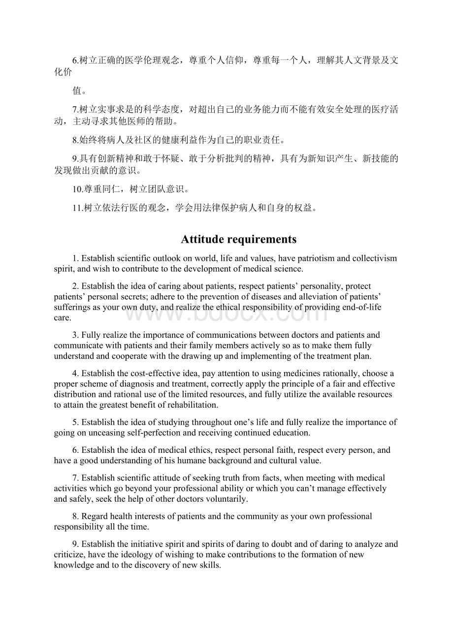 临床医学专业五年制本科人才培养计划书Word格式文档下载.docx_第2页