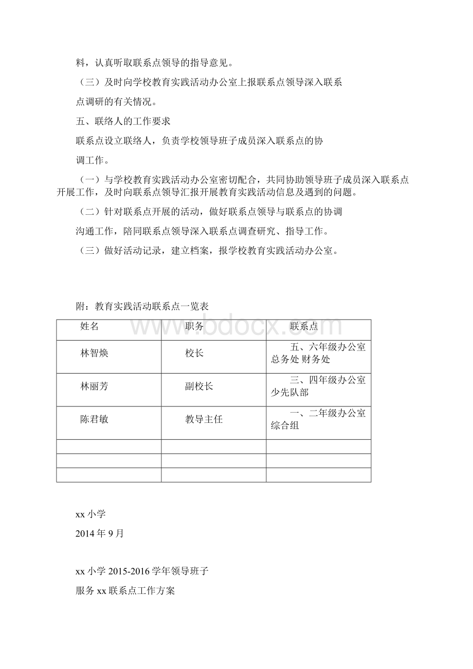 领导班子服务联系点工作方案Word文件下载.docx_第2页