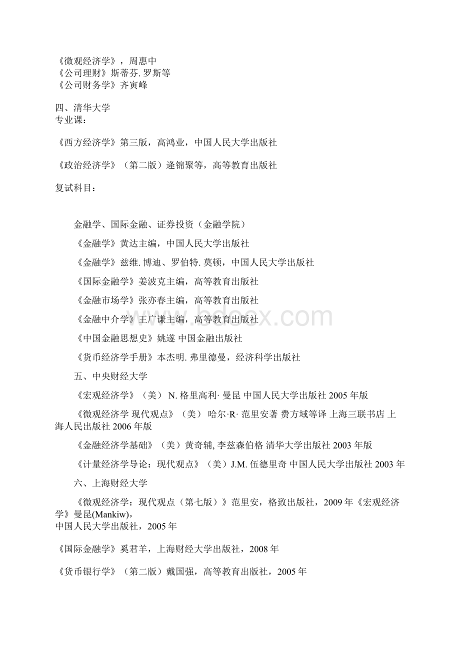 各大高校金融考研复习备考书目.docx_第3页