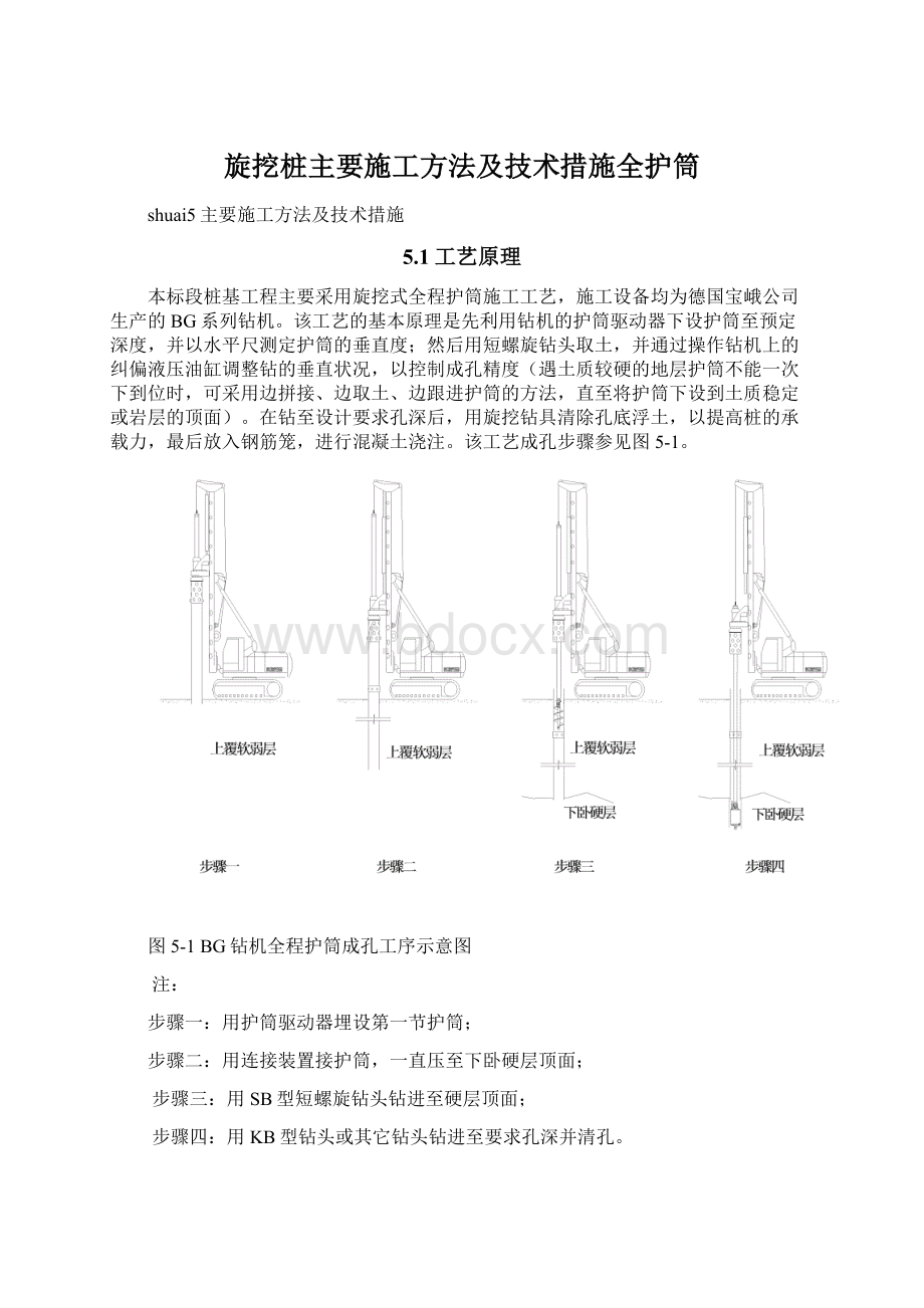 旋挖桩主要施工方法及技术措施全护筒Word下载.docx_第1页