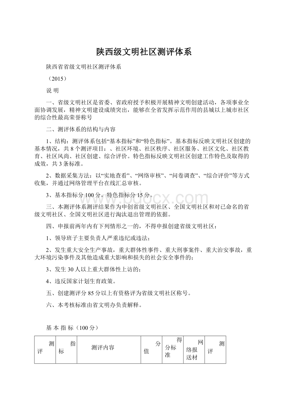 陕西级文明社区测评体系.docx_第1页