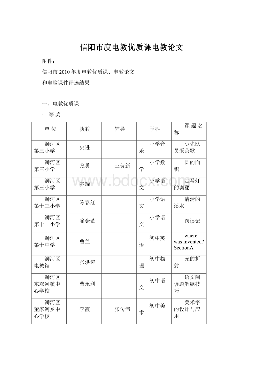 信阳市度电教优质课电教论文Word文档格式.docx_第1页