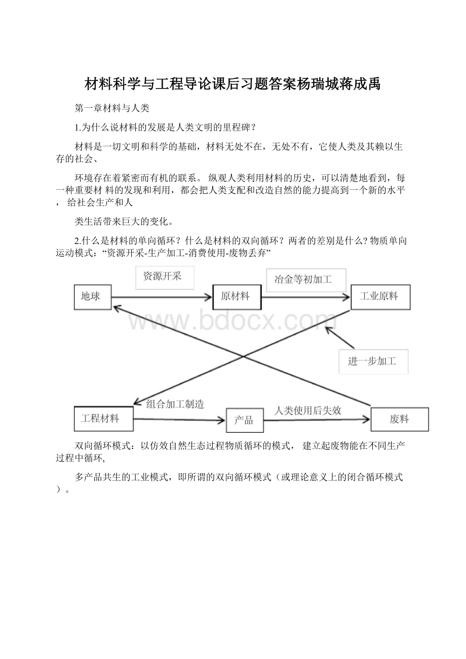 材料科学与工程导论课后习题答案杨瑞城蒋成禹.docx