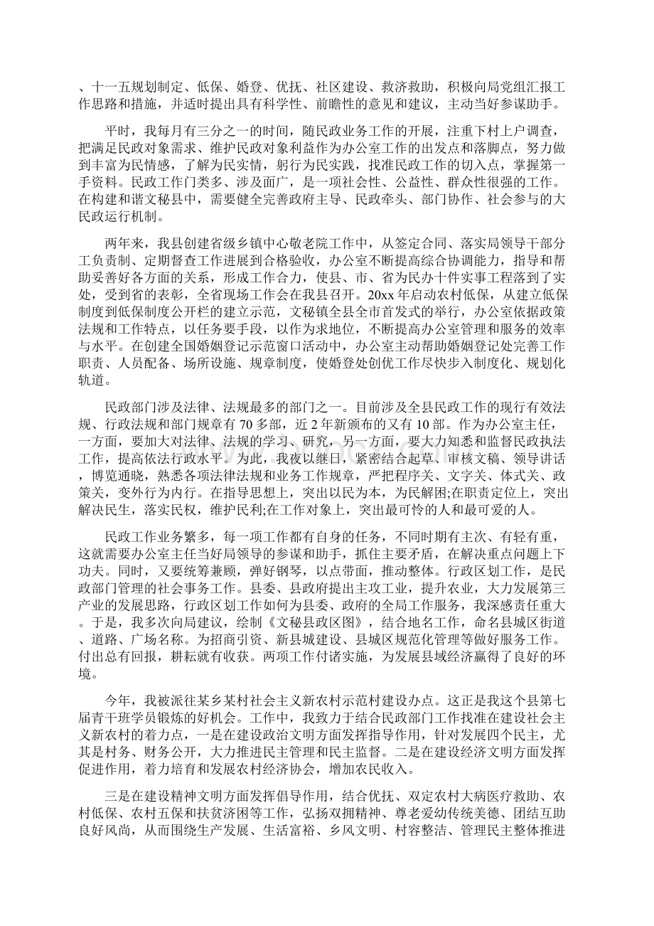 民政局办公室主任个人工作总结.docx_第2页