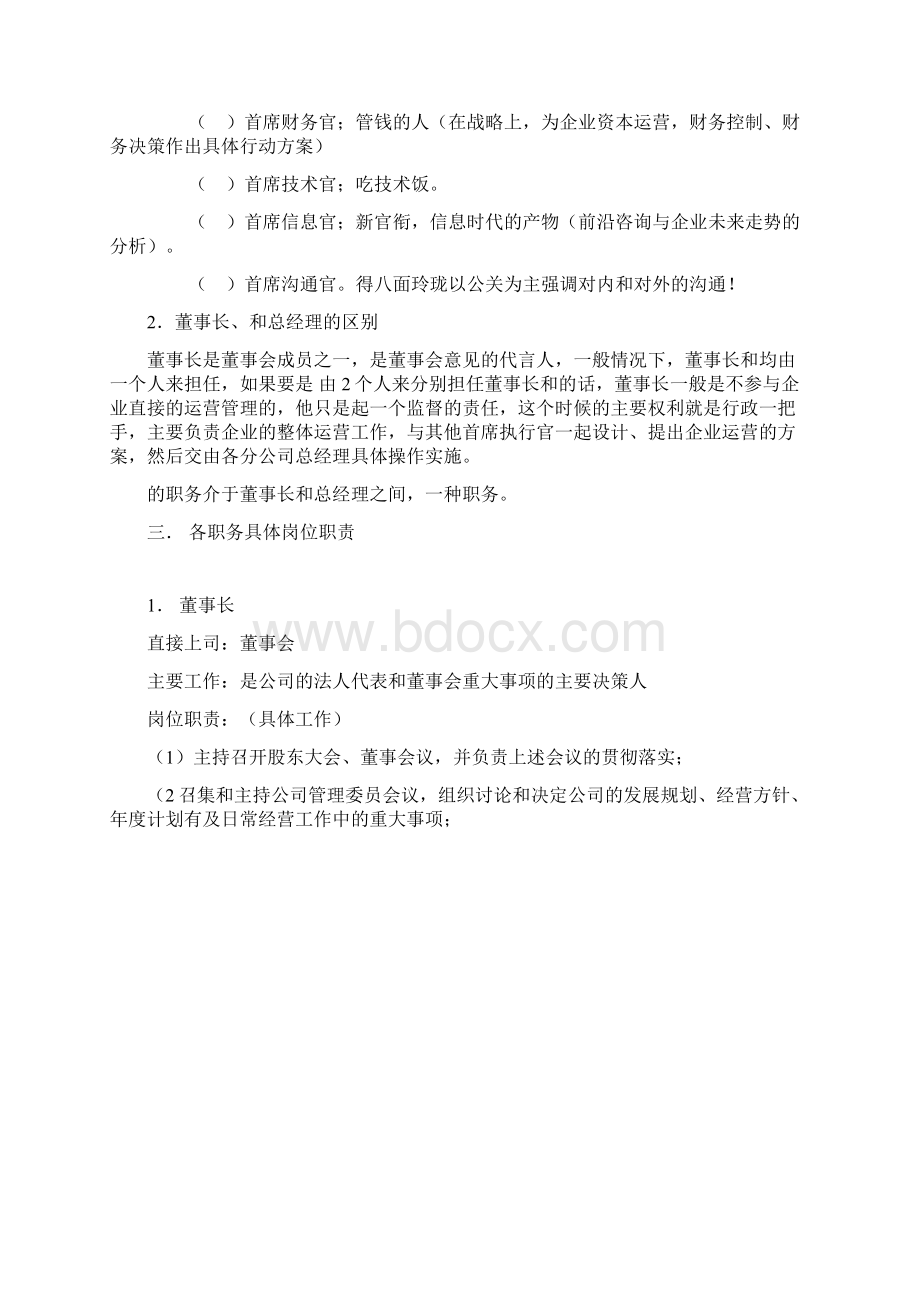 企业组织机构图与岗位职责描述Word文档下载推荐.docx_第2页