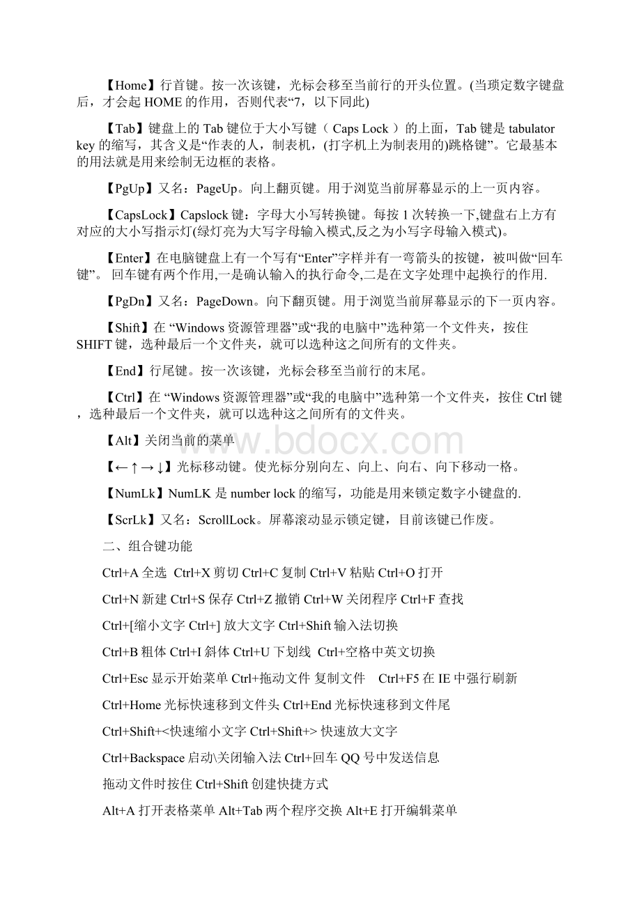 电脑键盘上各个键的作用讲课讲稿Word文档格式.docx_第3页