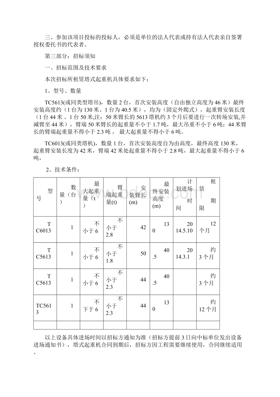 塔吊租赁招标书长沙融科项目.docx_第2页