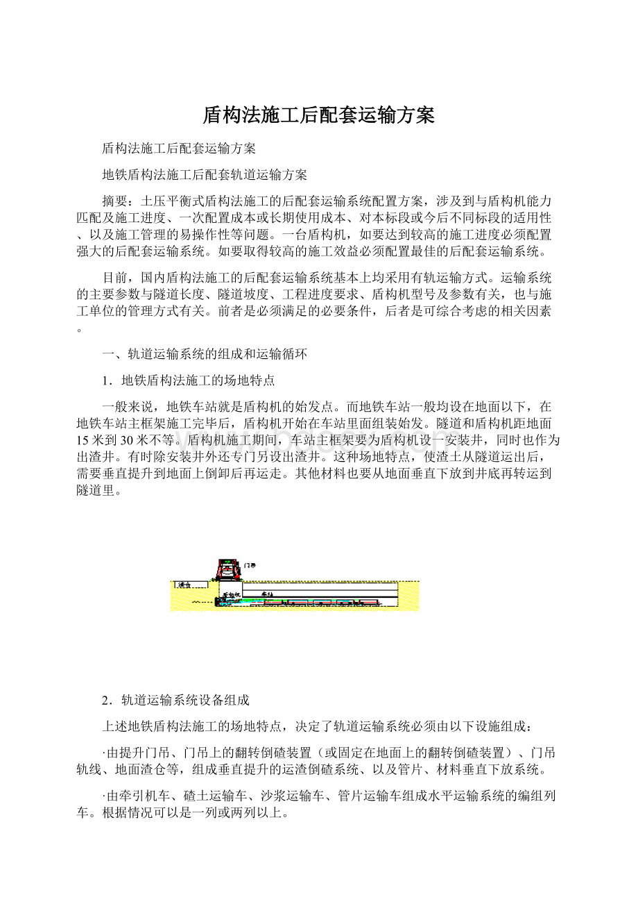 盾构法施工后配套运输方案.docx_第1页