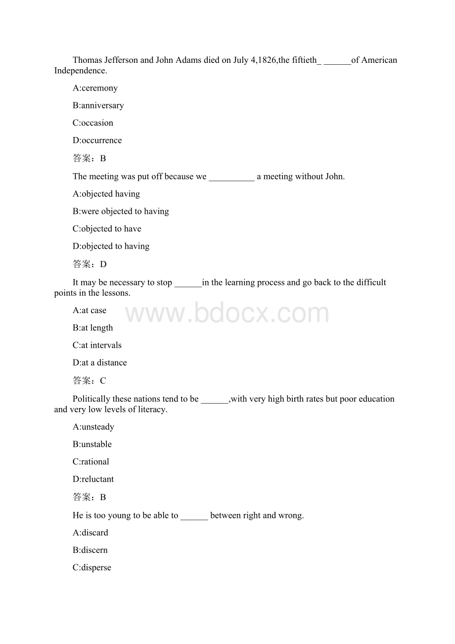 福师《英美文学选读》在线作业一0001E0D8BA4Word文档下载推荐.docx_第2页