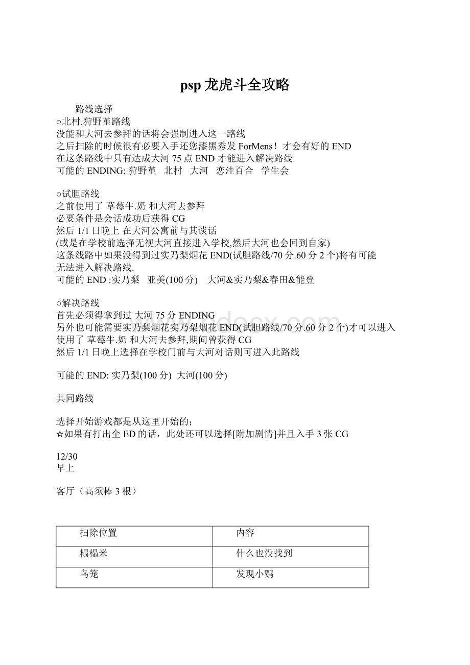 psp龙虎斗全攻略Word文档下载推荐.docx